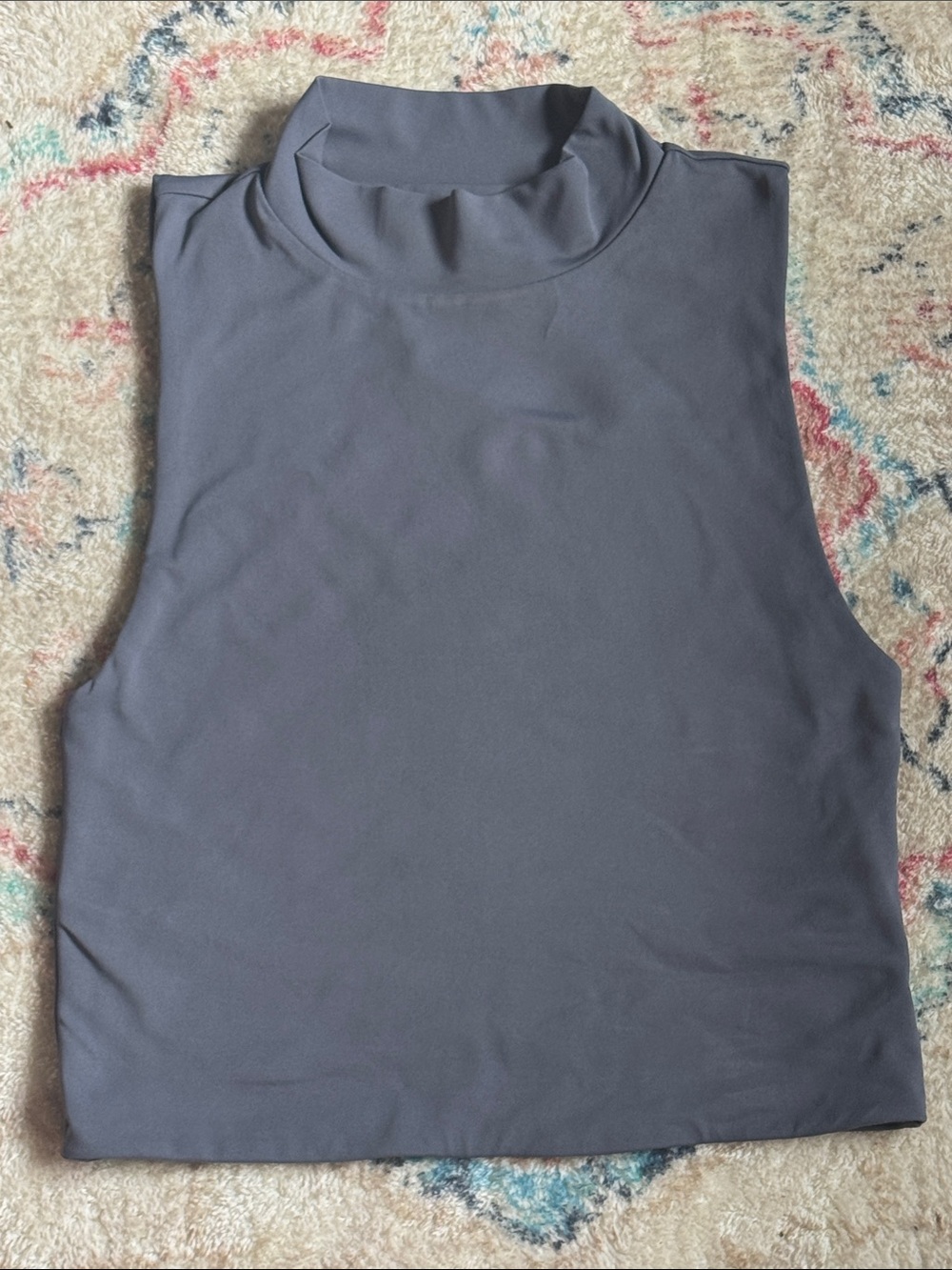 Babaton Sleeveless Mock Neck Tank - Charcoal